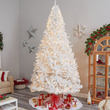 11' White Artificial Christmas Tree with 2720 Bendable Branches and 1000 LED Lights from Nearly Natural