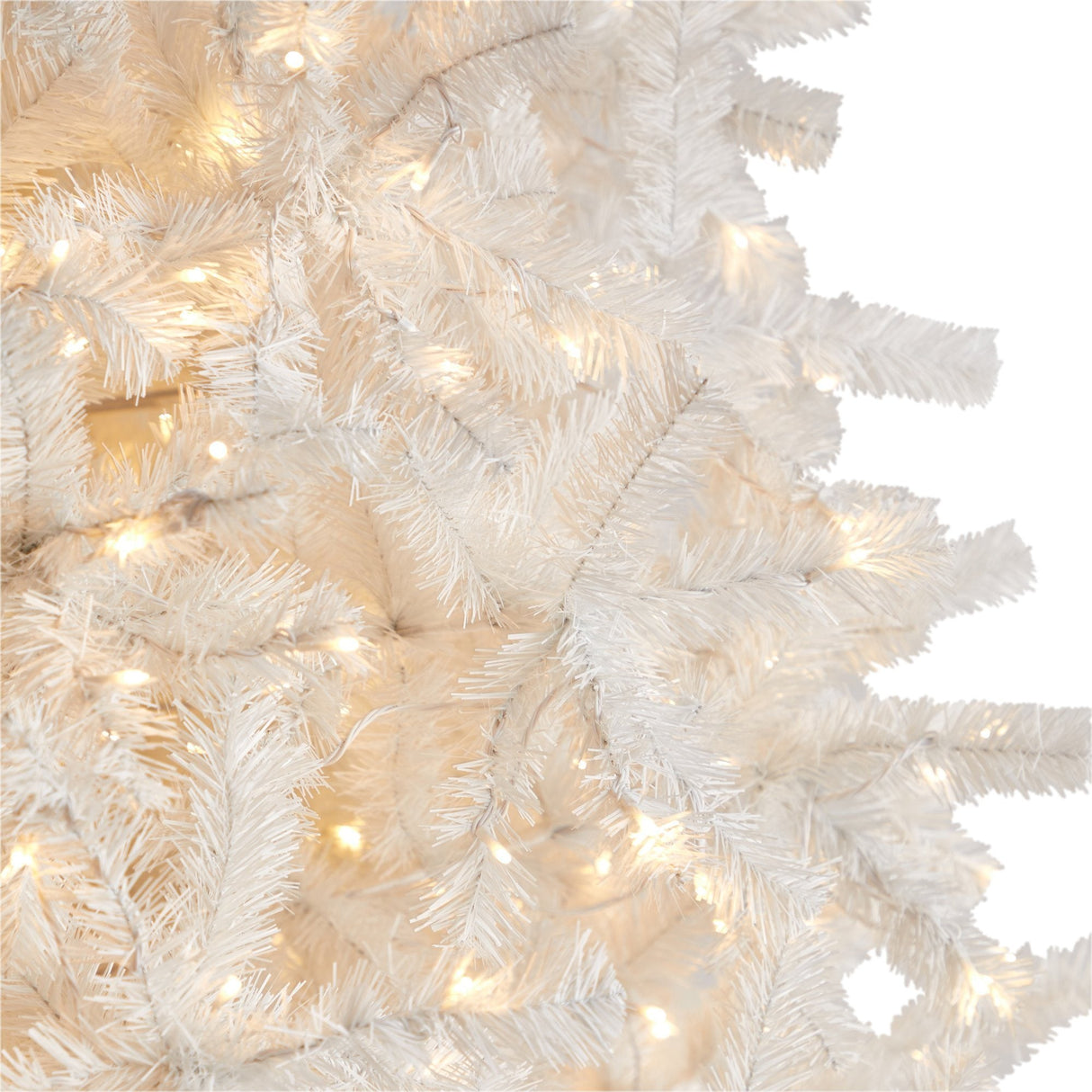 11' White Artificial Christmas Tree with 2720 Bendable Branches and 1000 LED Lights from Nearly Natural