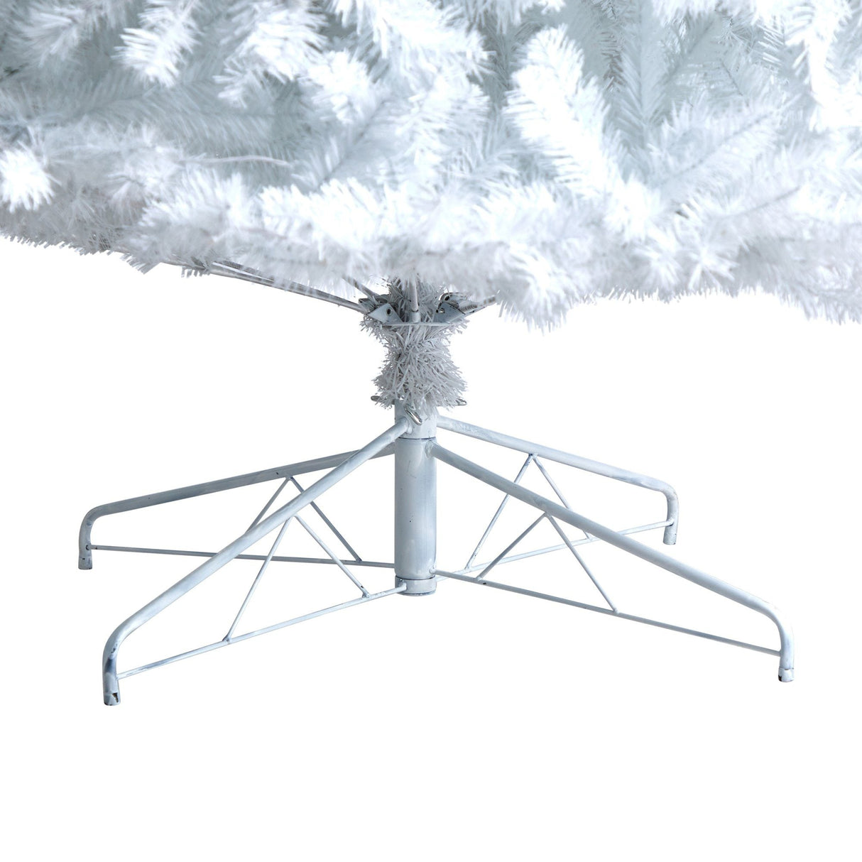 11' White Artificial Christmas Tree with 2720 Bendable Branches and 1000 LED Lights from Nearly Natural