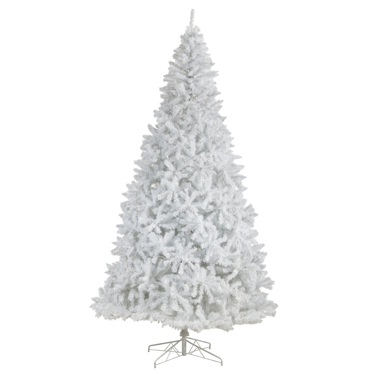 11' White Artificial Christmas Tree with 2720 Bendable Branches and 1000 LED Lights from Nearly Natural