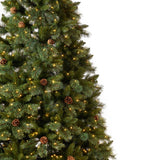 11’ White Mountain Pine Artificial Christmas Tree with 1050 Clear LED Lights, Pine Cones and 2395 Bendable Branches from Nearly Natural