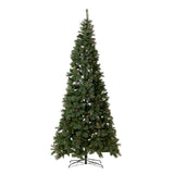 11’ White Mountain Pine Artificial Christmas Tree with 1050 Clear LED Lights, Pine Cones and 2395 Bendable Branches from Nearly Natural