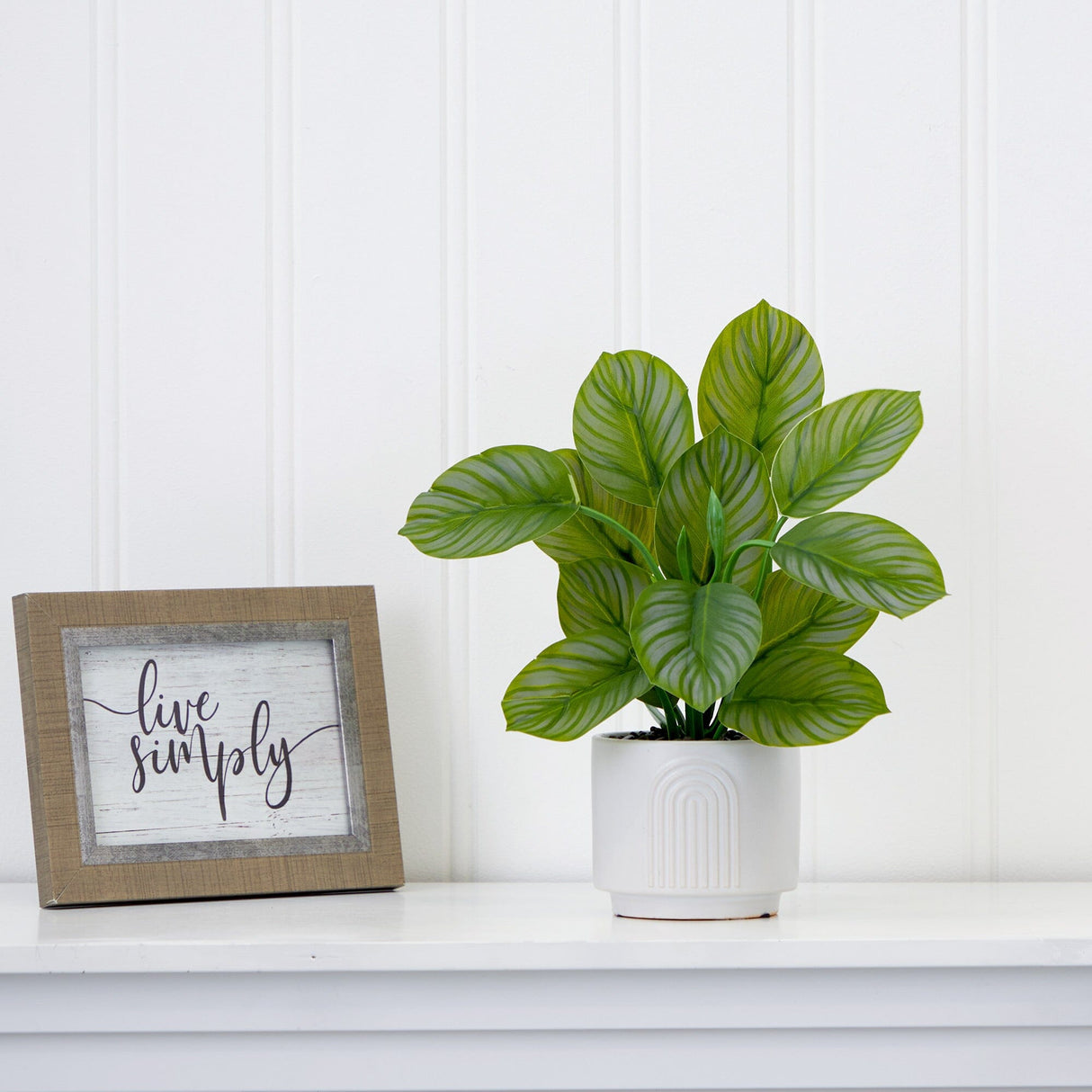 12" Artificial Calathea Plant with Decorative Planter from Nearly Natural