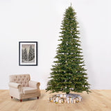 12’ Belgium Fir “Natural Look” Artificial Christmas Tree with 1500 Clear LED Lights and 4962 Bendable Branches from Nearly Natural