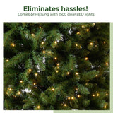 12’ Belgium Fir “Natural Look” Artificial Christmas Tree with 1500 Clear LED Lights and 4962 Bendable Branches from Nearly Natural