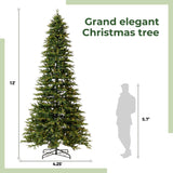 12’ Belgium Fir “Natural Look” Artificial Christmas Tree with 1500 Clear LED Lights and 4962 Bendable Branches from Nearly Natural