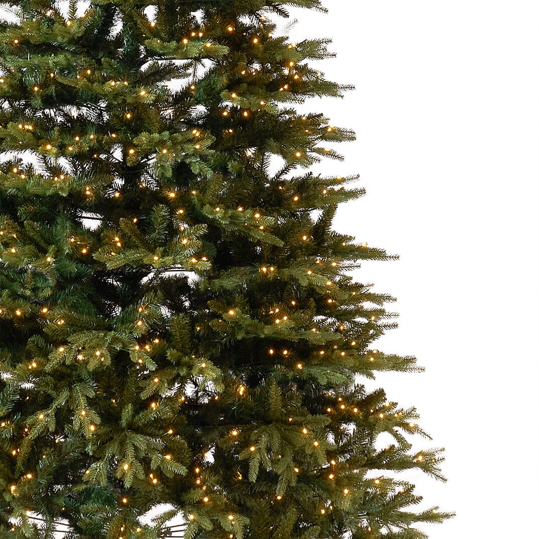 12’ Belgium Fir “Natural Look” Artificial Christmas Tree with 1500 Clear LED Lights and 4962 Bendable Branches from Nearly Natural