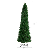 12’ Slim Green Mountain Pine Artificial Christmas Tree with 3235 Bendable Branches from Nearly Natural