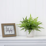 13" Artificial Boston Fern Plant with Decorative Planter from Nearly Natural