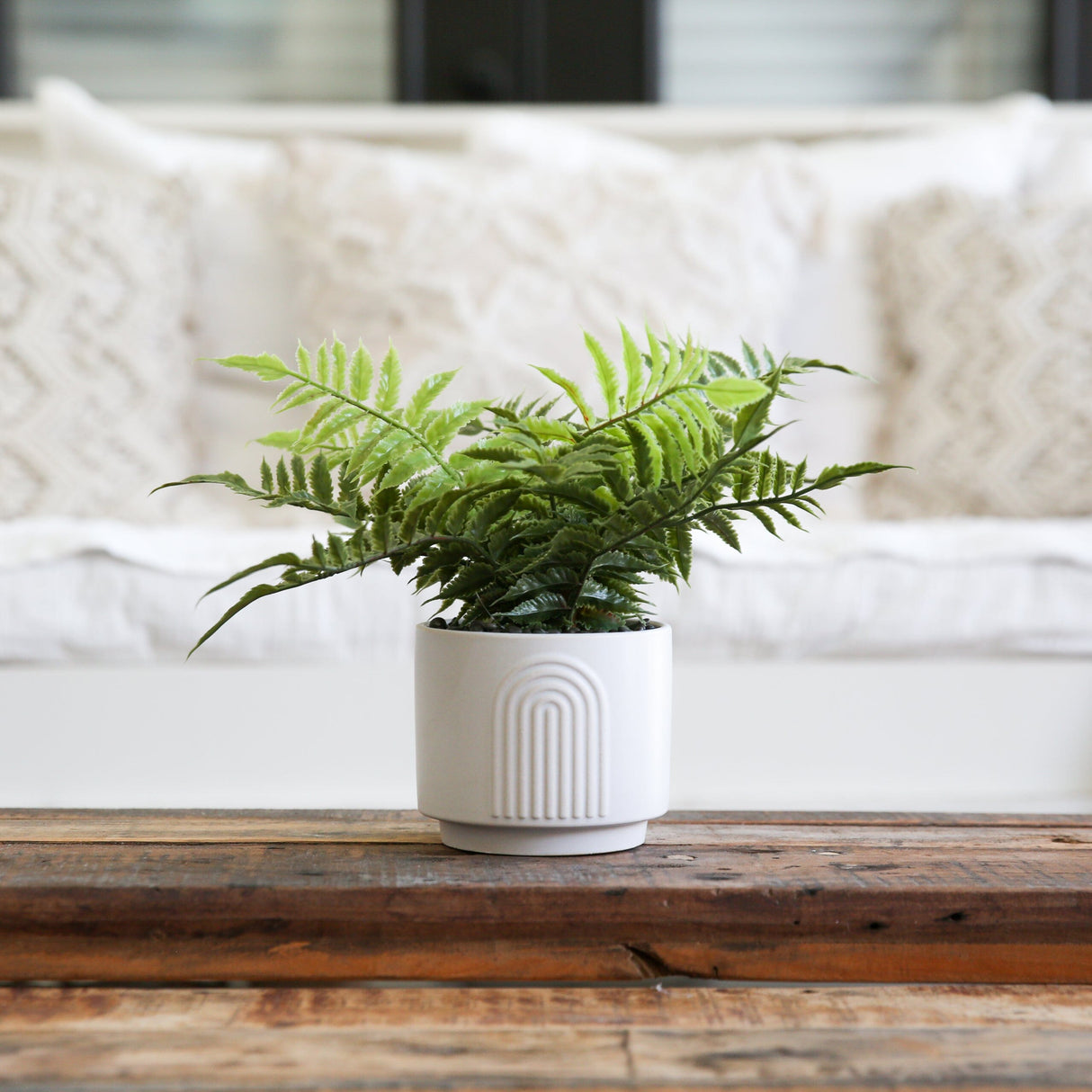13" Artificial Boston Fern Plant with Decorative Planter from Nearly Natural