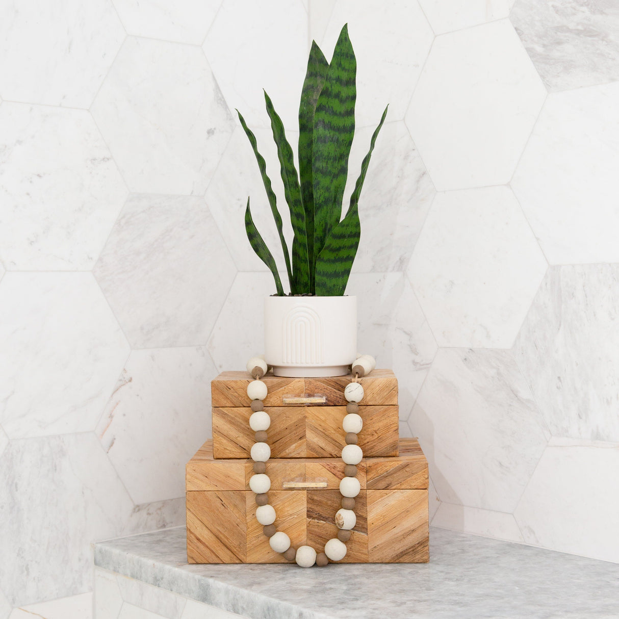 16" Artificial Sansevieria Snake Plant with Decorative Planter from Nearly Natural