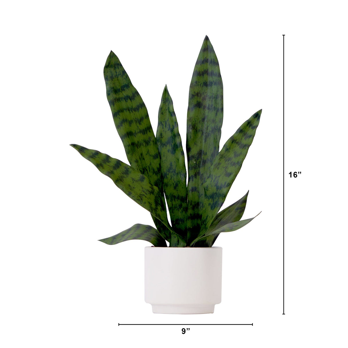 16" Artificial Sansevieria Snake Plant with Decorative Planter from Nearly Natural