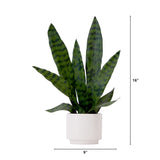 16" Artificial Sansevieria Snake Plant with Decorative Planter from Nearly Natural