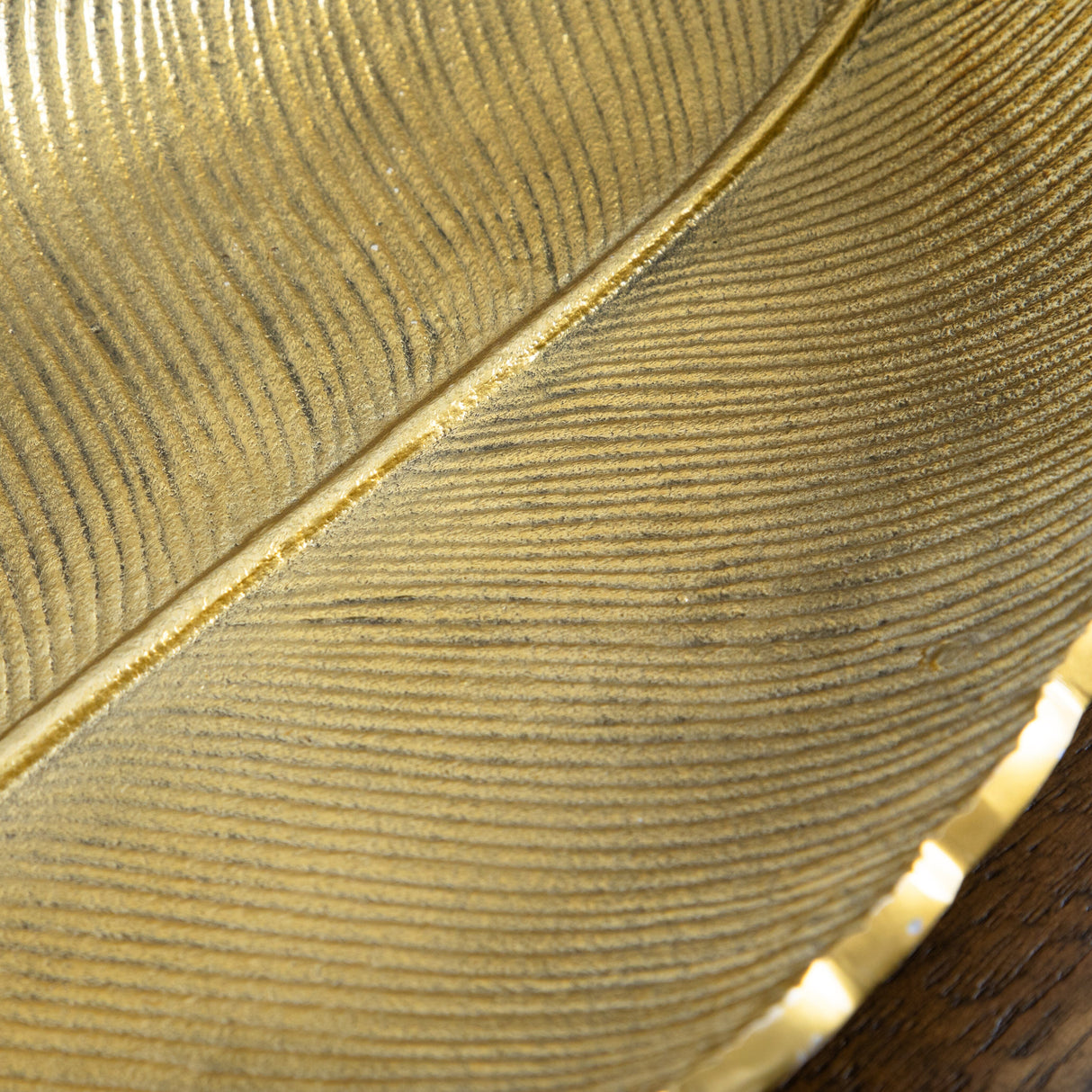 16” Gold Leaf Tray Decorative Accent from Nearly Natural