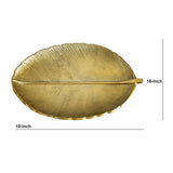 16” Gold Leaf Tray Decorative Accent from Nearly Natural