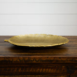 16” Gold Leaf Tray Decorative Accent from Nearly Natural