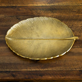 16” Gold Leaf Tray Decorative Accent from Nearly Natural