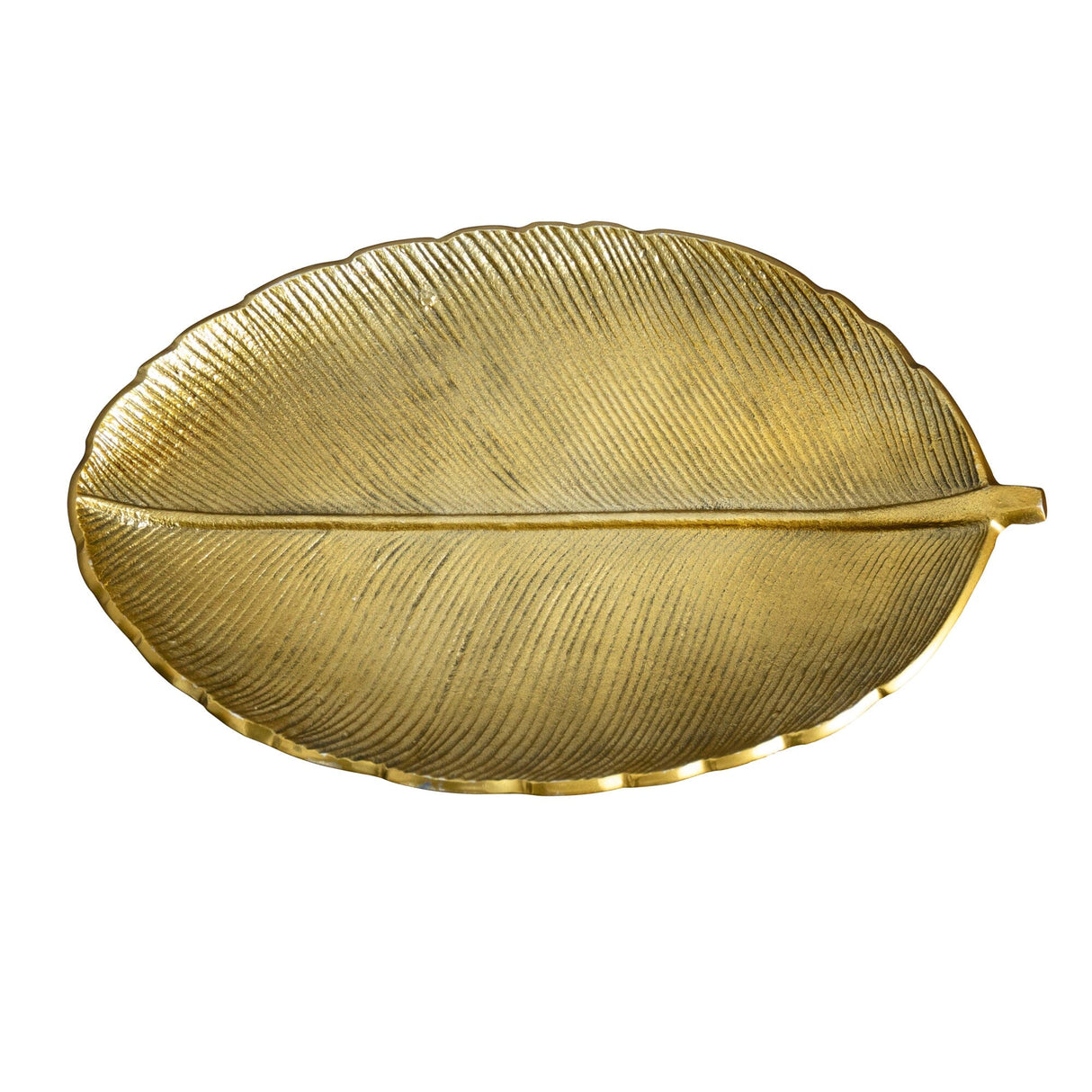 16” Gold Leaf Tray Decorative Accent from Nearly Natural