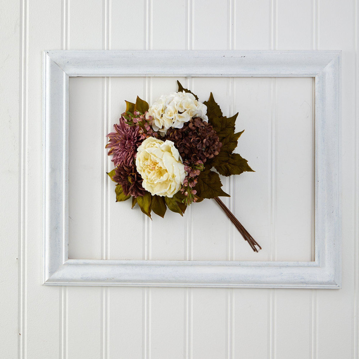 16” Peony, Hydrangea and Dahlia Artificial Flower Bouquet (Set of 2) from Nearly Natural