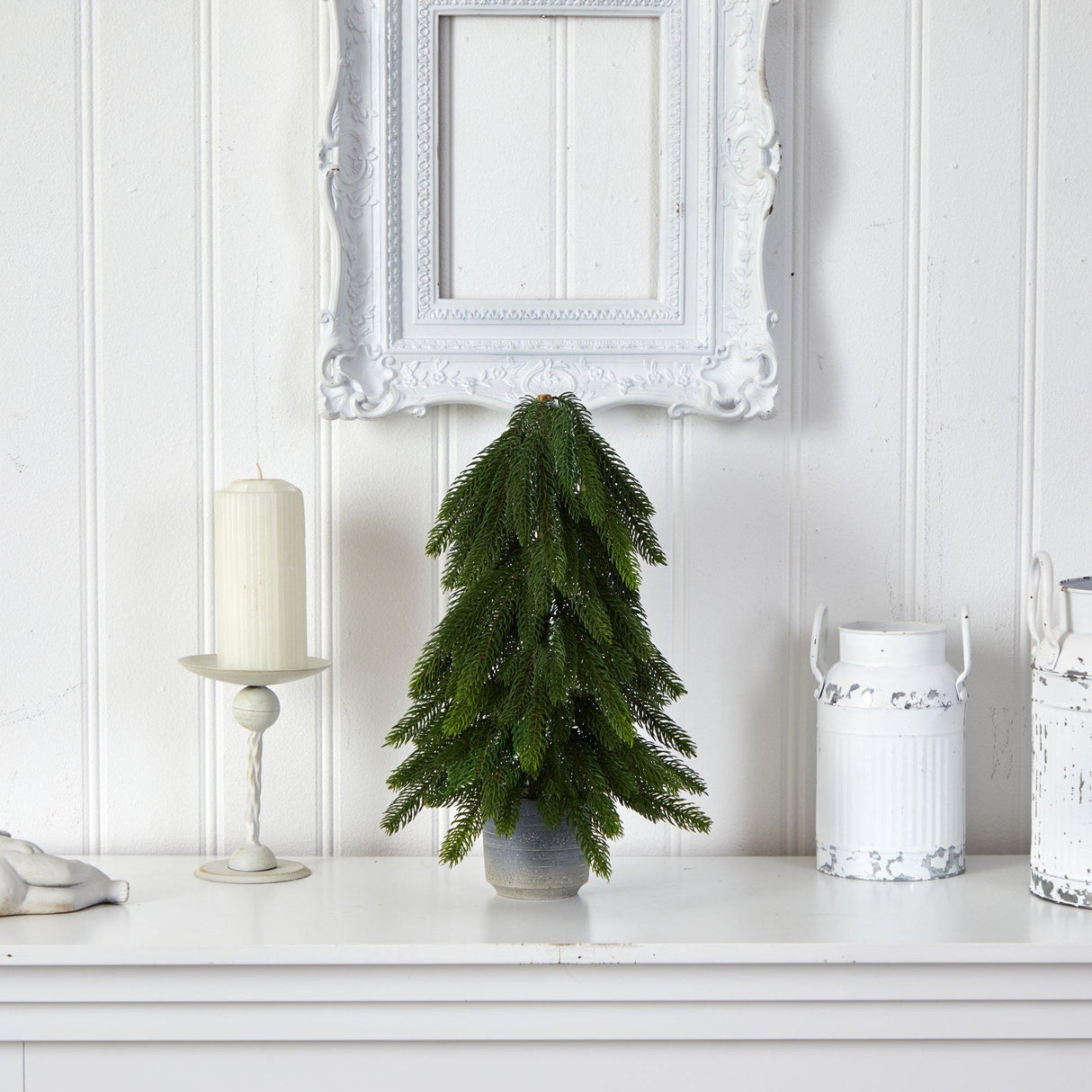 17” Pine Artificial Christmas Tree in Decorative Planter from Nearly Natural