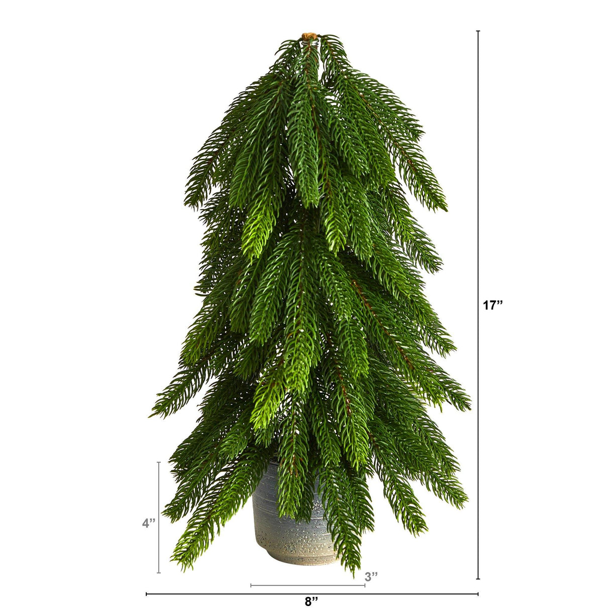 17” Pine Artificial Christmas Tree in Decorative Planter from Nearly Natural