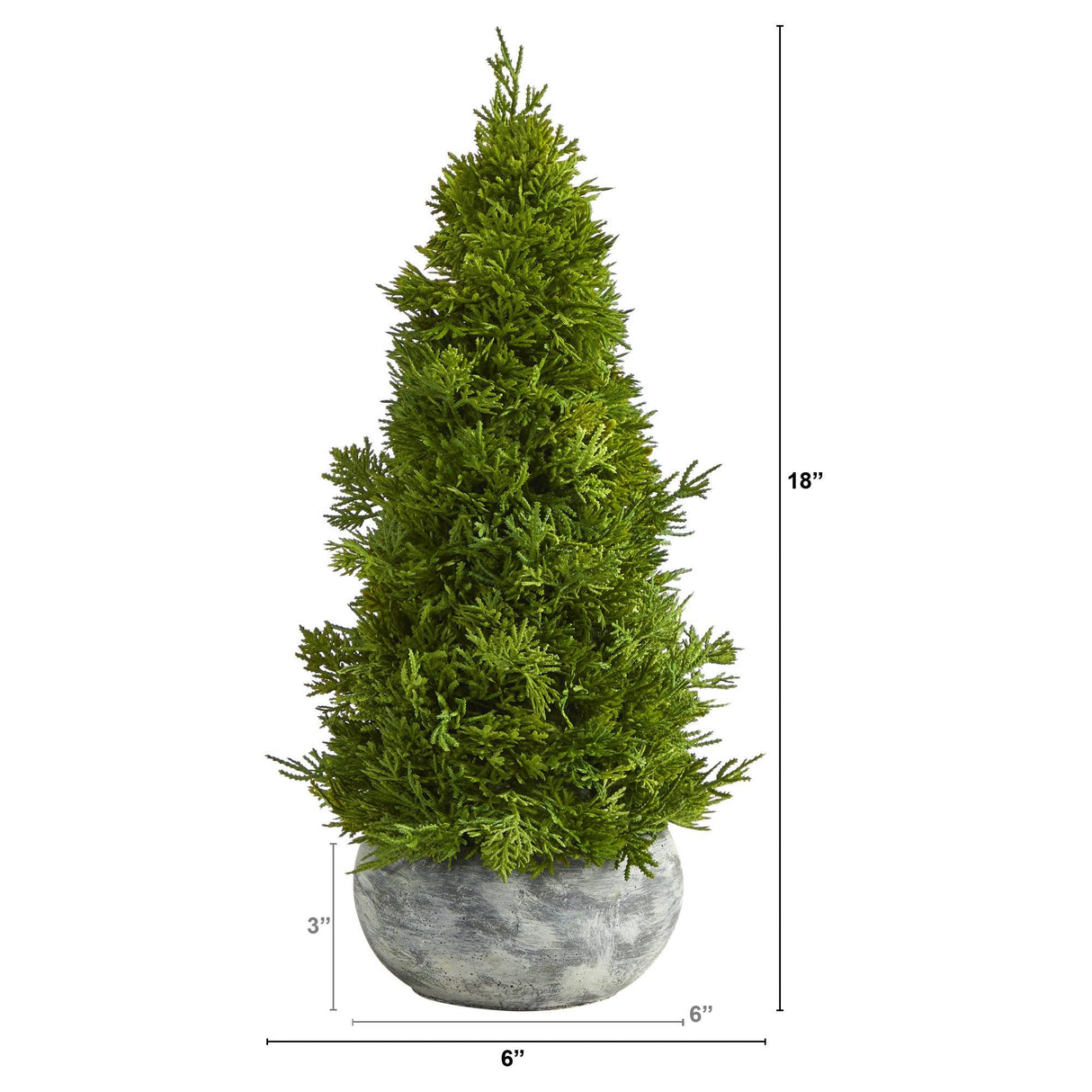18” Cypress Cone Artificial Christmas Tree in Decorative Planter from Nearly Natural