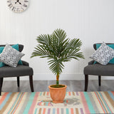 Golden Cane 3.5’ Artificial Palm Tree in Terra-Cotta Planter from Nearly Natural