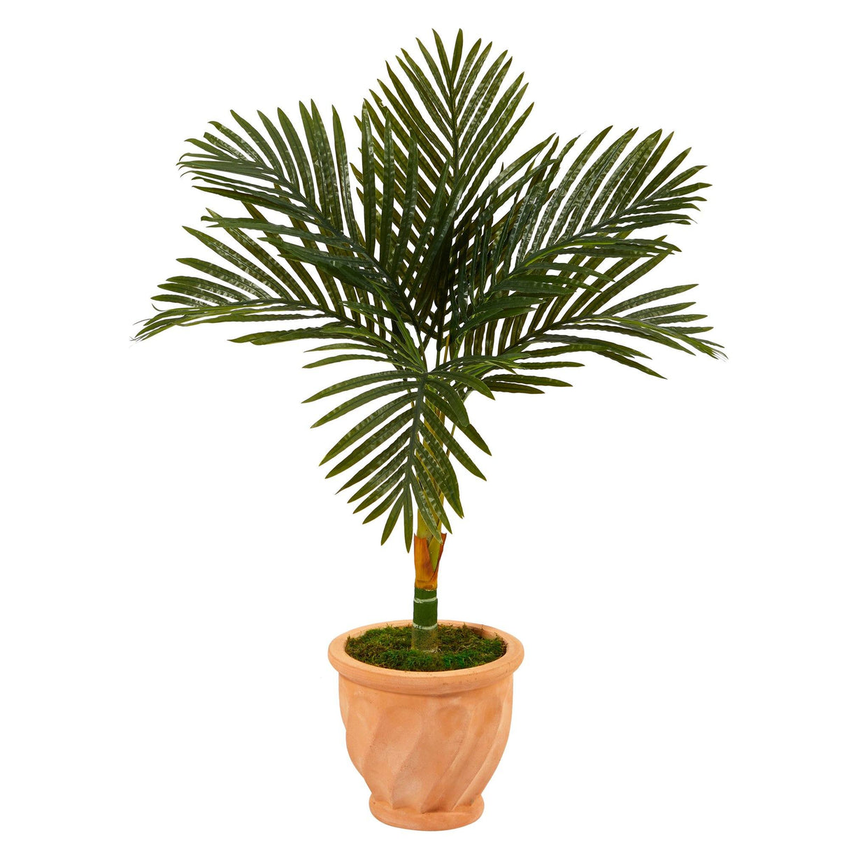 Golden Cane 3.5’ Artificial Palm Tree in Terra-Cotta Planter from Nearly Natural
