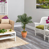 Golden Cane 3.5’ Artificial Palm Tree in Terra-Cotta Planter from Nearly Natural