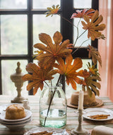 Artificial Fatsia Leaf in Autumn Red 32" Tall Faux From Rustic Reach