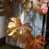Artificial Fatsia Leaf in Autumn Red 32" Tall Faux From Rustic Reach