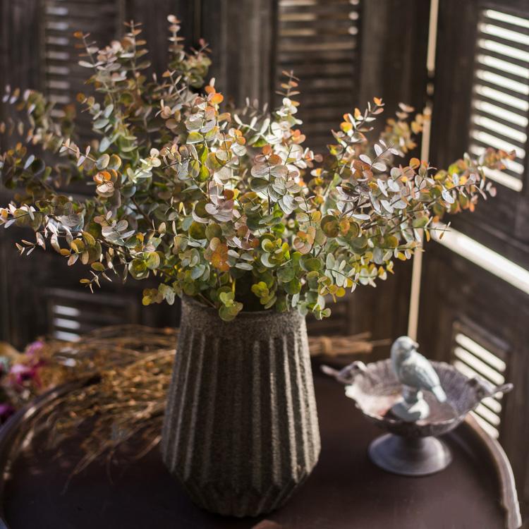 Artificial Faux Plant Eucalyptus Stem Autumn Green 26" Tall From Rustic Reach