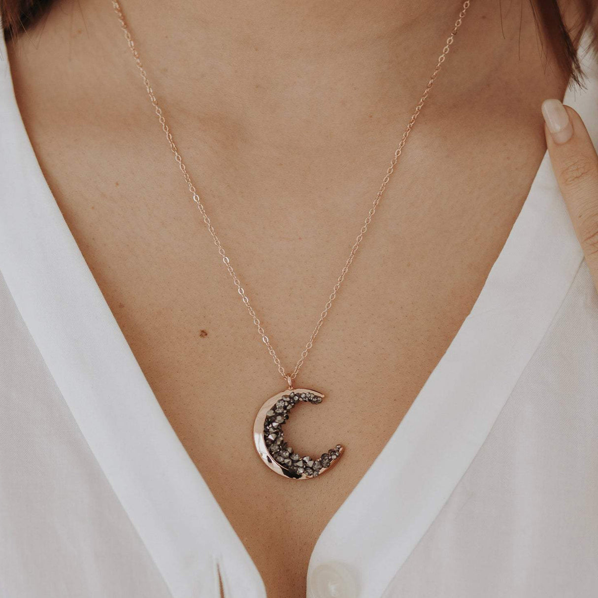 CRYSTAL MOON NECKLACE from Ashlen