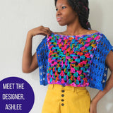 Astral Crochet Granny Square Top Pattern from Darn Good Yarn