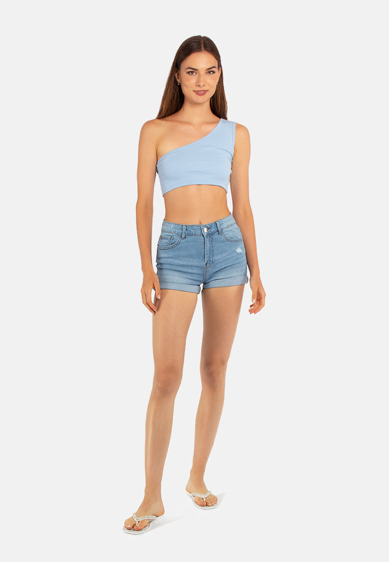 Asymmetrical Basic Crop Top from London Rag International