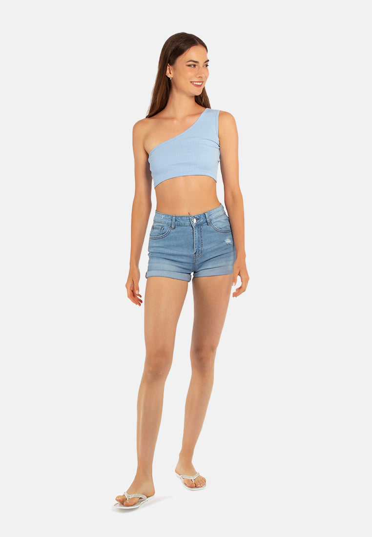 Asymmetrical Basic Crop Top from London Rag International