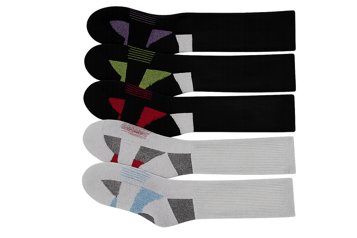 Athletic Long Socks 6 Pair Sizes 9-11 Gel Cushion, Compression 5-10 Women's from PremiumBrandGoods