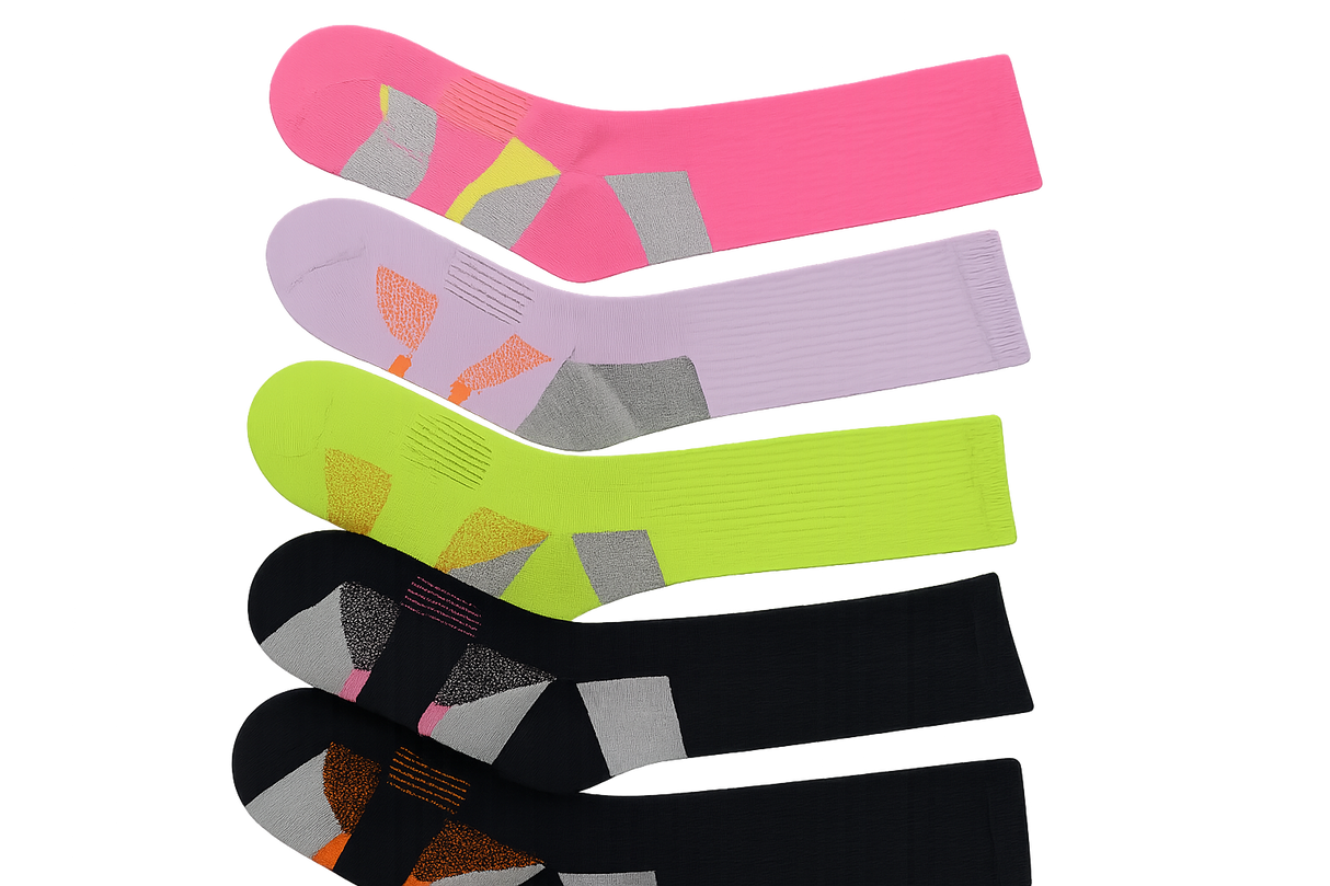 Athletic Long Socks 6 Pair Sizes 9-11 Gel Cushion, Compression 5-10 Women's from PremiumBrandGoods