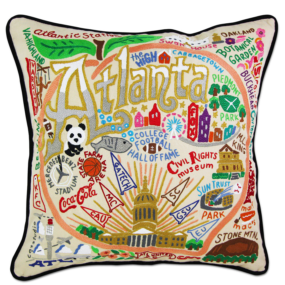 Atlanta Hand-Embroidered Pillow from Quirks!