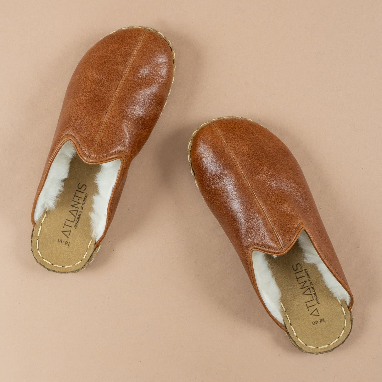 Women's Brown Barefoot Shearlings from Atlantis Handmade Shoes