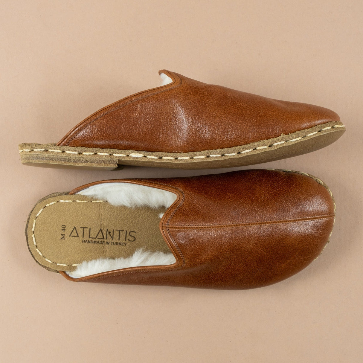 Women's Brown Barefoot Shearlings from Atlantis Handmade Shoes