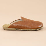 Men's Brown Barefoot Slippers From Atlantis Handmade Shoes