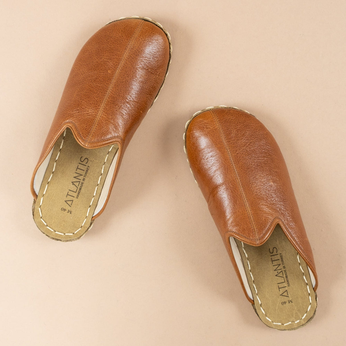 Men's Brown Barefoot Slippers From Atlantis Handmade Shoes