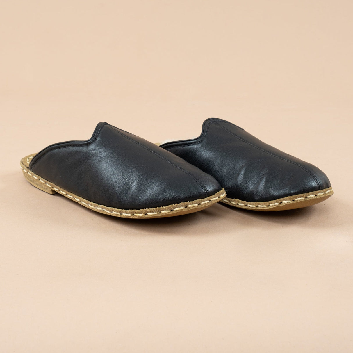 Men's Black Barefoot Shearlings from Atlantis Handmade Shoes