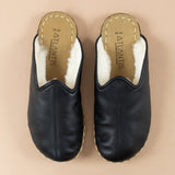 Women's Black Barefoot Shearlings from Atlantis Handmade Shoes