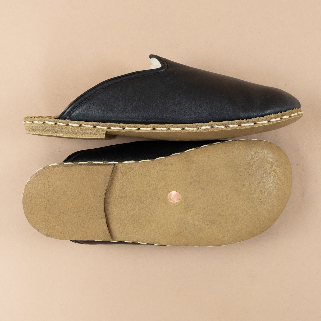 Men's Black Barefoot Shearlings from Atlantis Handmade Shoes