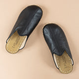 Women's Black Barefoot Slippers from Atlantis Handmade Shoes