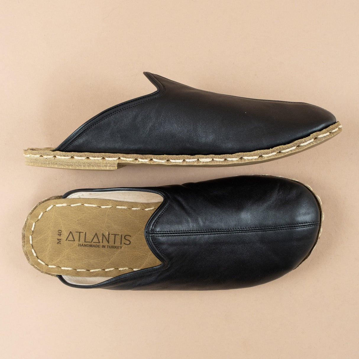 Women's Black Barefoot Slippers from Atlantis Handmade Shoes