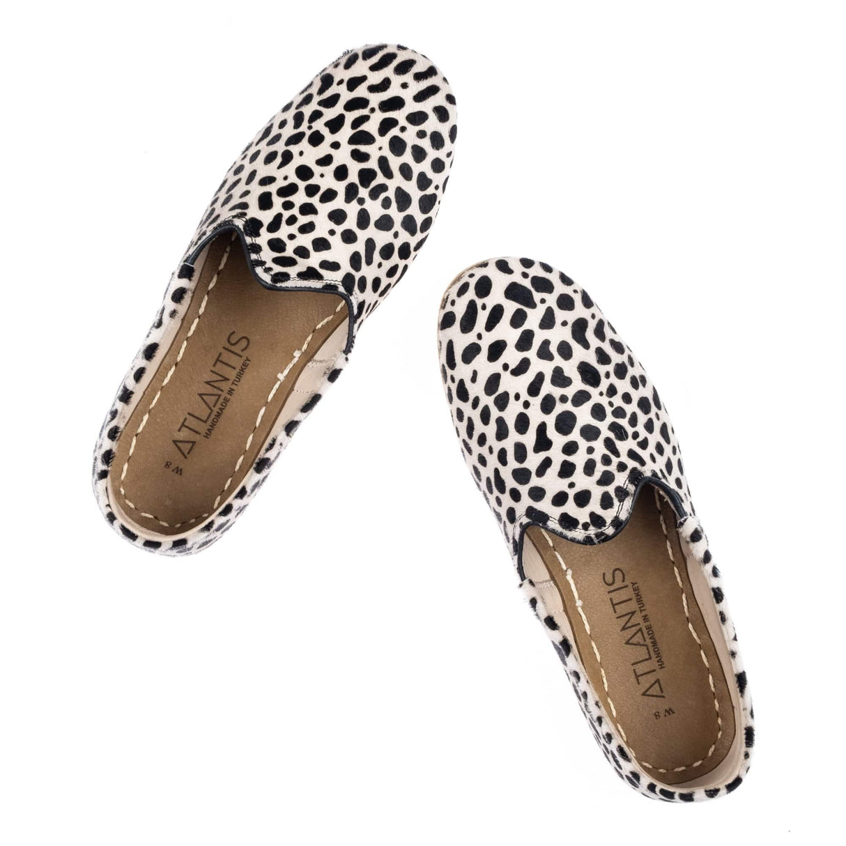 Women's Black Dots Slip On Shoes from Atlantis Handmade Shoes