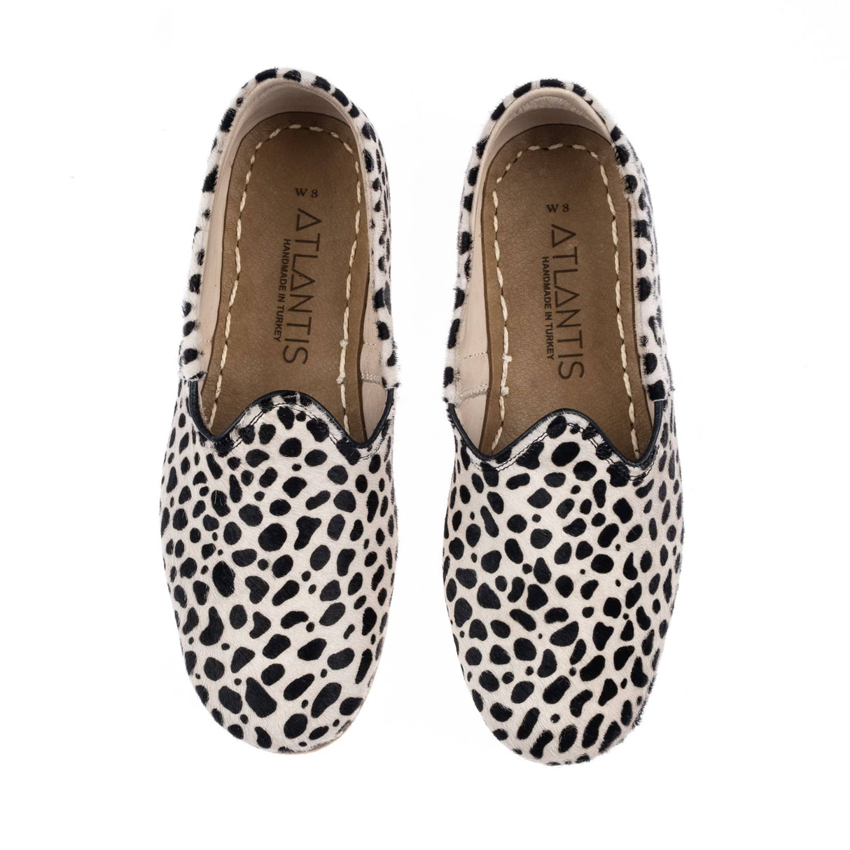 Women's Black Dots Slip On Shoes from Atlantis Handmade Shoes